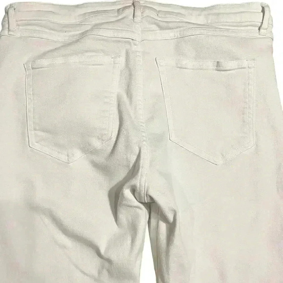 3x1 NYC Crop Boot With Raw Hem White Tear Denim Jeans Size 31 Straight Mid $225 - Picture 4 of 6